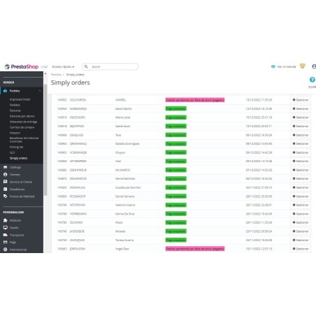 Módulo simple order - check de pedidos sin errores